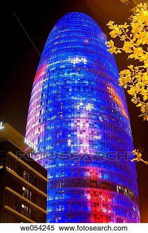 Agbar Tower, Barcelona. Catalonia, Spain View Large Photo Image Stock Photography - Agbar Tower, Barcelona. Catalonia, Spain. Fotosearch