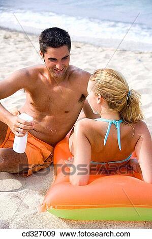 air-bed, beach, back view, apply, air mattress View Large Photo Image Stock Photo - air-bed, beach, back view, apply, air mattress. Fotosearch