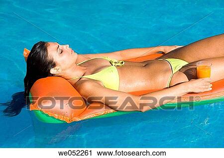 air-bed, beauty, bathing-suit, air mattress View Large Photo Image Stock Image - air-bed, beauty, bathing-suit, air mattress. Fotosearch