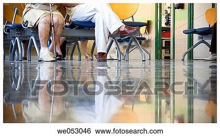 Stock Photograph - anonymous, cross-legged, clinic, aged. Fotosearch