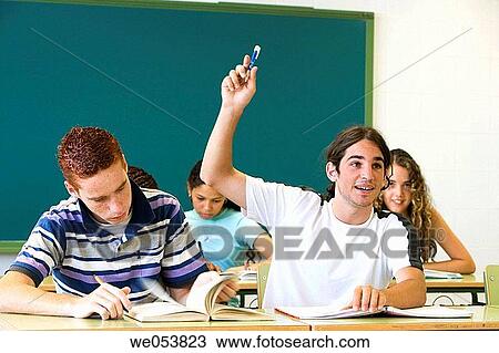 Arm raised, classroom, boy, book, adolescence View Large Photo Image Stock Image - Arm raised, classroom, boy, book, adolescence. Fotosearch