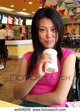 Asian, Burger restaurant, brunette, adolescence View Large Photo Image Stock Photography - Asian, Burger restaurant, brunette, adolescence. Fotosearch