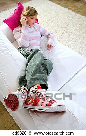 at-home, child, cell phone, addiction View Large Photo Image Stock Image - at-home, child, cell phone, addiction. Fotosearch