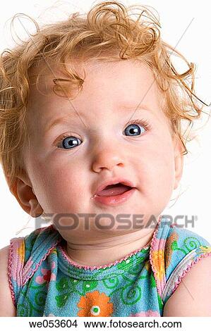 attentive, blue eyes, blond, baby, attention View Large Photo Image Picture - attentive, blue eyes, blond, baby, attention. Fotosearch