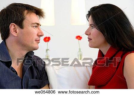 Stock Photograph - attraction, brunette, at-home. Fotosearch