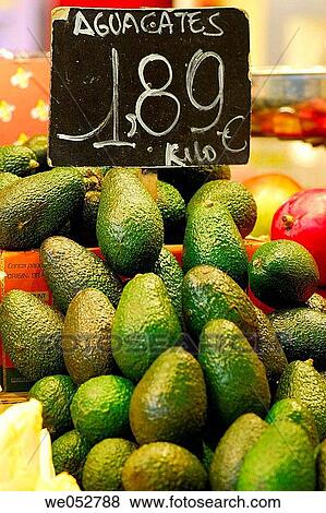 Avocados. Mercat de la Boqueria, Barcelona, Spain View Large Photo Image Stock Photo - Avocados. Mercat de la Boqueria, Barcelona, Spain. Fotosearch