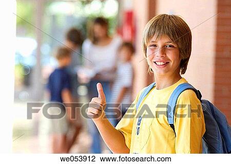 backpack, child, boy, approval View Large Photo Image Stock Image - backpack, child, boy, approval. Fotosearch