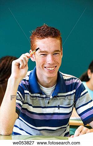 Ball-point pen, classroom, boy, book, adolescence View Large Photo Image Stock Photo - Ball-point pen, classroom, boy, book, adolescence. Fotosearch