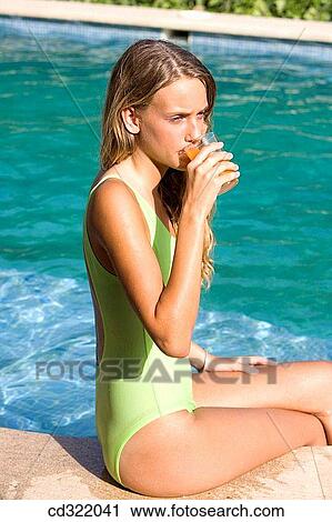 bathing-suit, contemporary, blond, adolescence View Large Photo Image Stock Image - bathing-suit, contemporary, blond, adolescence. Fotosearch