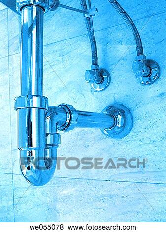 bathroom, blue, blue-toned, concept, conduit View Large Photo Image Stock Photo - bathroom, blue, blue-toned, concept, conduit. Fotosearch