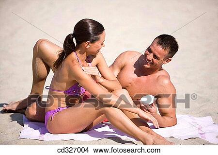 Picture - beach, Beauty Care, beauty, apply. Fotosearch