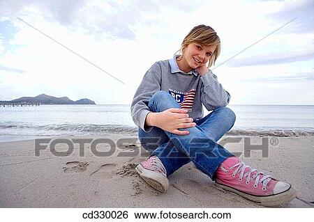 beach, calm, child View Large Photo Image Stock Photograph - beach, calm, child. Fotosearch
