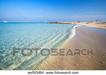 Beach of Ses Illetes, Formentera. Balearic Islands, Spain View Large Photo Image Picture - Beach of Ses Illetes, Formentera. Balearic Islands, Spain. Fotosearch