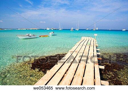 Beach of Ses Illetes, Formentera. Balearic Islands, Spain View Large Photo Image Stock Photography - Beach of Ses Illetes, Formentera. Balearic Islands, Spain. Fotosearch