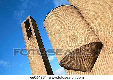 Bell and protestant church in Holland, Netherlands View Large Photo Image Picture - Bell and protestant church in Holland, Netherlands. Fotosearch