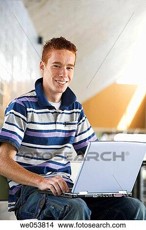bench, computer, boy, adolescence View Large Photo Image Picture - bench, computer, boy, adolescence. Fotosearch