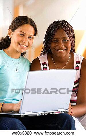 black, computer, companion, brunette, adolescence View Large Photo Image Stock Image - black, computer, companion, brunette, adolescence. Fotosearch