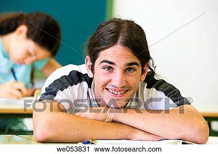 black hair, classroom, boy, adolescence View Large Photo Image Stock Image - black hair, classroom, boy, adolescence. Fotosearch