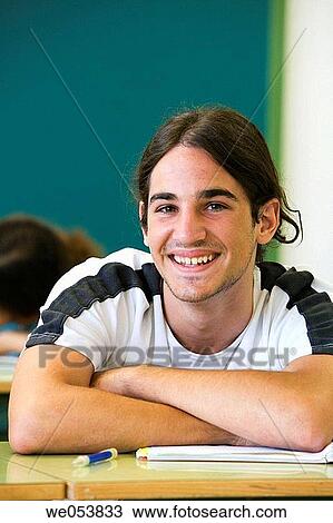 black hair, classroom, boy, adolescence View Large Photo Image Stock Image - black hair, classroom, boy, adolescence. Fotosearch