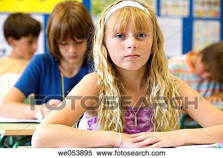 blond, child, classroom, contemporary View Large Photo Image Stock Photography - blond, child, classroom, contemporary. Fotosearch