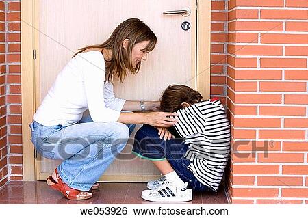 Stock Photograph - boy, child, classroom, closed. Fotosearch