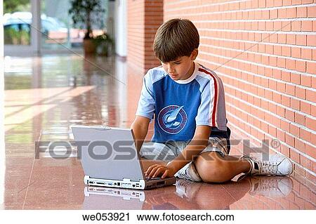 boy, child, computer View Large Photo Image Stock Image - boy, child, computer. Fotosearch