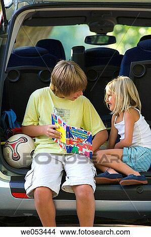 Picture - break-time, ball, break, boy, boot, automobile. Fotosearch