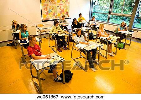 Stock Photo - class, 14, boy, adolescence, 16, 12. Fotosearch