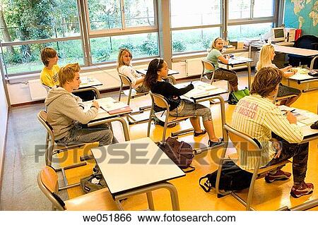 Stock Photograph - class, 14, boy, adolescence, 16, 12. Fotosearch