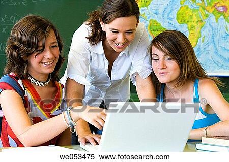 classroom, computer, companion, adolescence View Large Photo Image Stock Photography - classroom, computer, companion, adolescence. Fotosearch