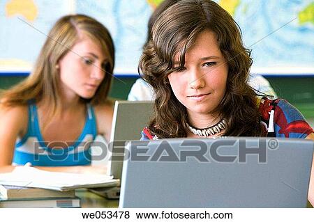 classroom, contemporary, computer, adolescence View Large Photo Image Stock Photo - classroom, contemporary, computer, adolescence. Fotosearch