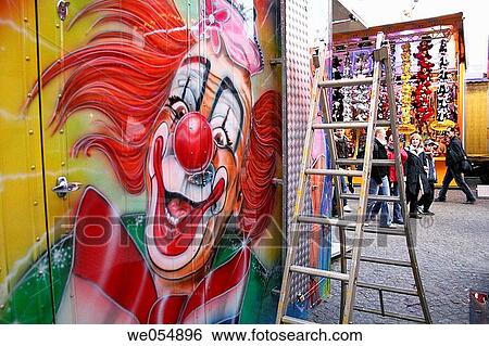 Clown painting on Amsterdam fair, Dam square, Holland, Netherlands View Large Photo Image Stock Photograph - Clown painting on Amsterdam fair, Dam square, Holland, Netherlands. Fotosearch