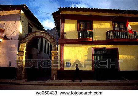 Colonial fa? ade at Plaza de Armas, Huancavelica. Peru View Large Photo Image Stock Image - Colonial fa? ade at Plaza de Armas, Huancavelica. Peru. Fotosearch