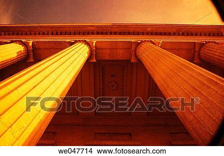 Columns of building looking up at sky. Canada. View Large Photo Image Picture - Columns of building looking up at sky. Canada.. Fotosearch
