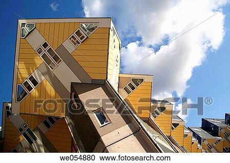 Cubic houses, pole dwellings by Piet Blom, Rotterdam, Holland, Netherlands View Large Photo Image Stock Image - Cubic houses, pole dwellings by Piet Blom, Rotterdam, Holland, Netherlands. Fotosearch
