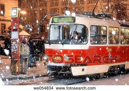 Czech Republic, Prague. Lesser town. Street car in winter View Large Photo Image Picture - Czech Republic, Prague. Lesser town. Street car in winter. Fotosearch