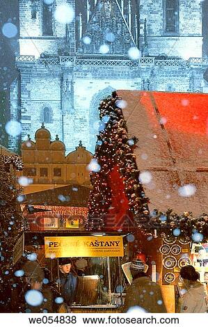 Czech Republic, Prague. Old Town Square. Christmas Market. View Large Photo Image Stock Photo - Czech Republic, Prague. Old Town Square. Christmas Market.. Fotosearch