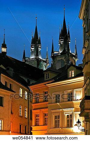 Czech Republic, Prague. The Old Town. Tyn Church. View Large Photo Image Stock Image - Czech Republic, Prague. The Old Town. Tyn Church.. Fotosearch