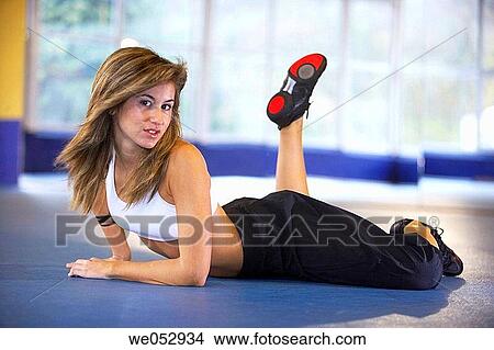 Dance exercises, aerobics, Nikewomen, gym View Large Photo Image Picture - Dance exercises, aerobics, Nikewomen, gym. Fotosearch