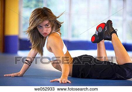 Dance exercises, aerobics, Nikewomen, gym View Large Photo Image Stock Image - Dance exercises, aerobics, Nikewomen, gym. Fotosearch