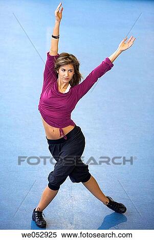 Dance exercises, aerobics, Nikewomen, gym View Large Photo Image Stock Photography - Dance exercises, aerobics, Nikewomen, gym. Fotosearch