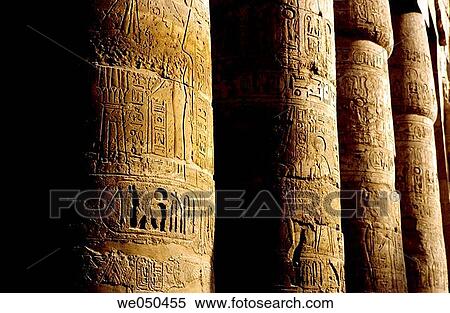Detail of columns at the hypostyle hall of Karnak. Luxor, Egypt View Large Photo Image Stock Photography - Detail of columns at the hypostyle hall of Karnak. Luxor, Egypt. Fotosearch