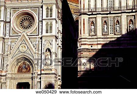 Stock Photo - Detail of Santa Maria del Fiore fa? ade, Florence. Tuscany, Italy. Fotosearch