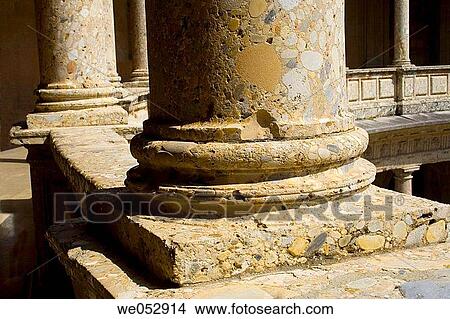 Detail of the column at palace of Charles V in Alhambra, Granada, Spain View Large Photo Image Picture - Detail of the column at palace of Charles V in Alhambra, Granada, Spain. Fotosearch