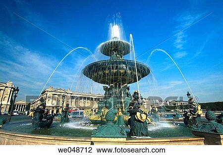 Stock Image - Fountain. Place de la Concorde. Paris. France.. Fotosearch