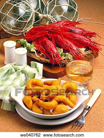? Gambas con gabardina? deep-fried shrimps View Large Photo Image Stock Image - ? Gambas con gabardina? deep-fried shrimps. Fotosearch