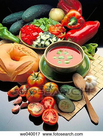 ? Gazpacho?, cold Spanish soup View Large Photo Image Stock Photo - ? Gazpacho?, cold Spanish soup. Fotosearch