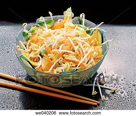 Germinated soybean, oriental salad View Large Photo Image Stock Photograph - Germinated soybean, oriental salad. Fotosearch