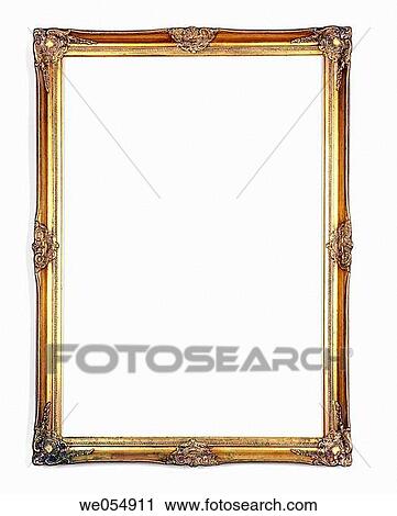Gold frame on white View Large Photo Image Stock Image - Gold frame on white. Fotosearch