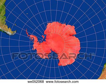 Highlighted Satellite Image Of Antarctica View Large Photo Image Stock Photo - Highlighted Satellite Image Of Antarctica. Fotosearch